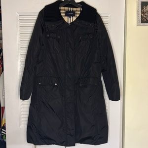 ☔️❄️EUC Authentic Burberry London Long Black Puffer Coat M ❄️☔️